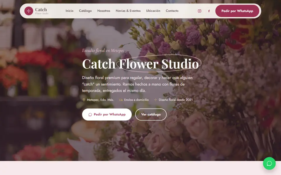 Página de inicio de Catch Flower Studio